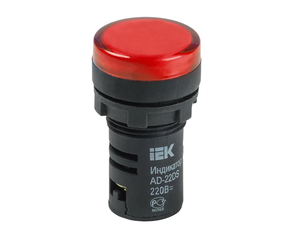 Лампа (LED) красная d22 230В AC/DC