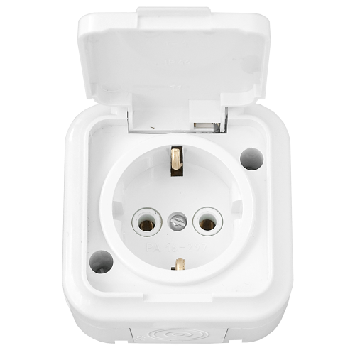 Розетка наруж. с з/к с крышкой IP54 РА16-297 Bylectrica