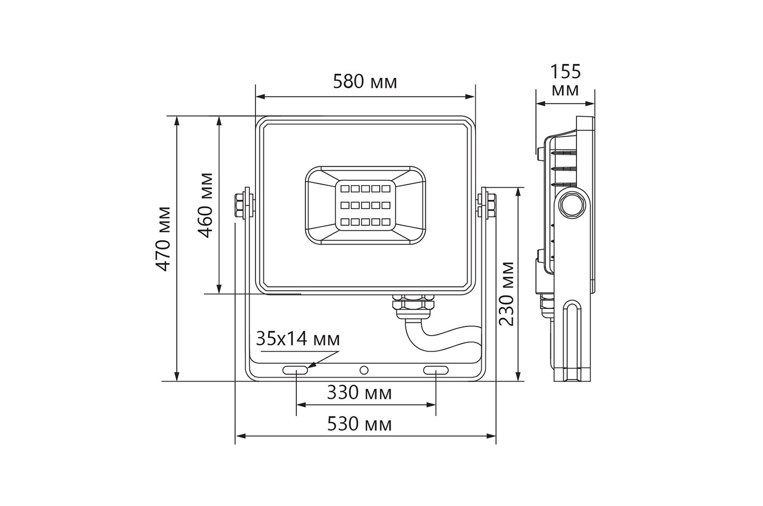 Прожектор светодиодный ДО-400W LL-927 6400K 48000Лм IP65 feron